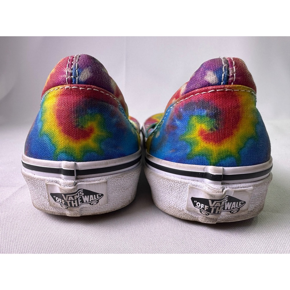 Vans Asher Tie Dye Slip On Shoes Multi Color Spiral Canvas Sneakers Womens 7.5‎ - Picture 5 of 14